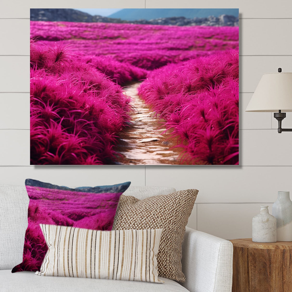 Designart "Fushia Blooming Abstraction II" Fuschia Wall Decor