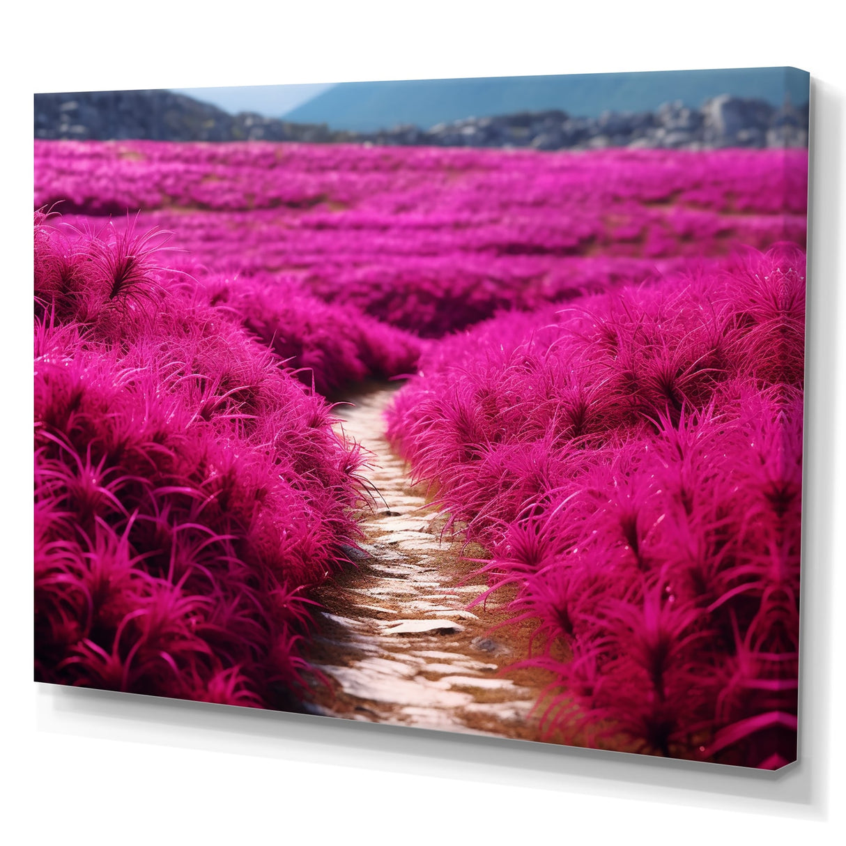 Designart "Fushia Blooming Abstraction II" Fuschia Wall Decor