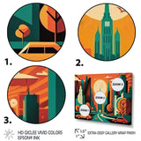 Designart "Futuristic Cityscape III" City Art Deco Canvas Art Print - 3 Panels