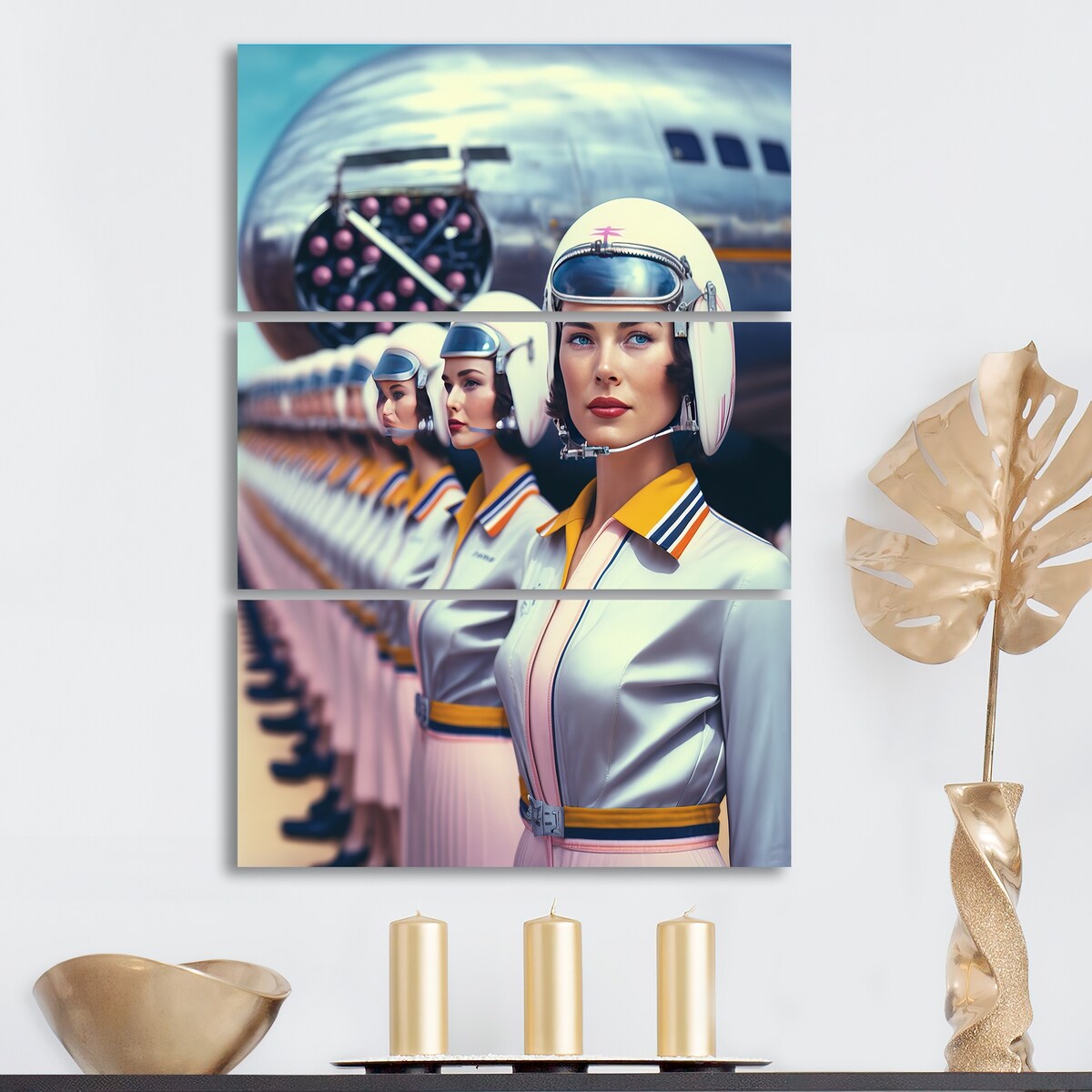Designart "Futuristic Fashion For Woman I" Fashion Woman Canvas Art Print - 3 Panels