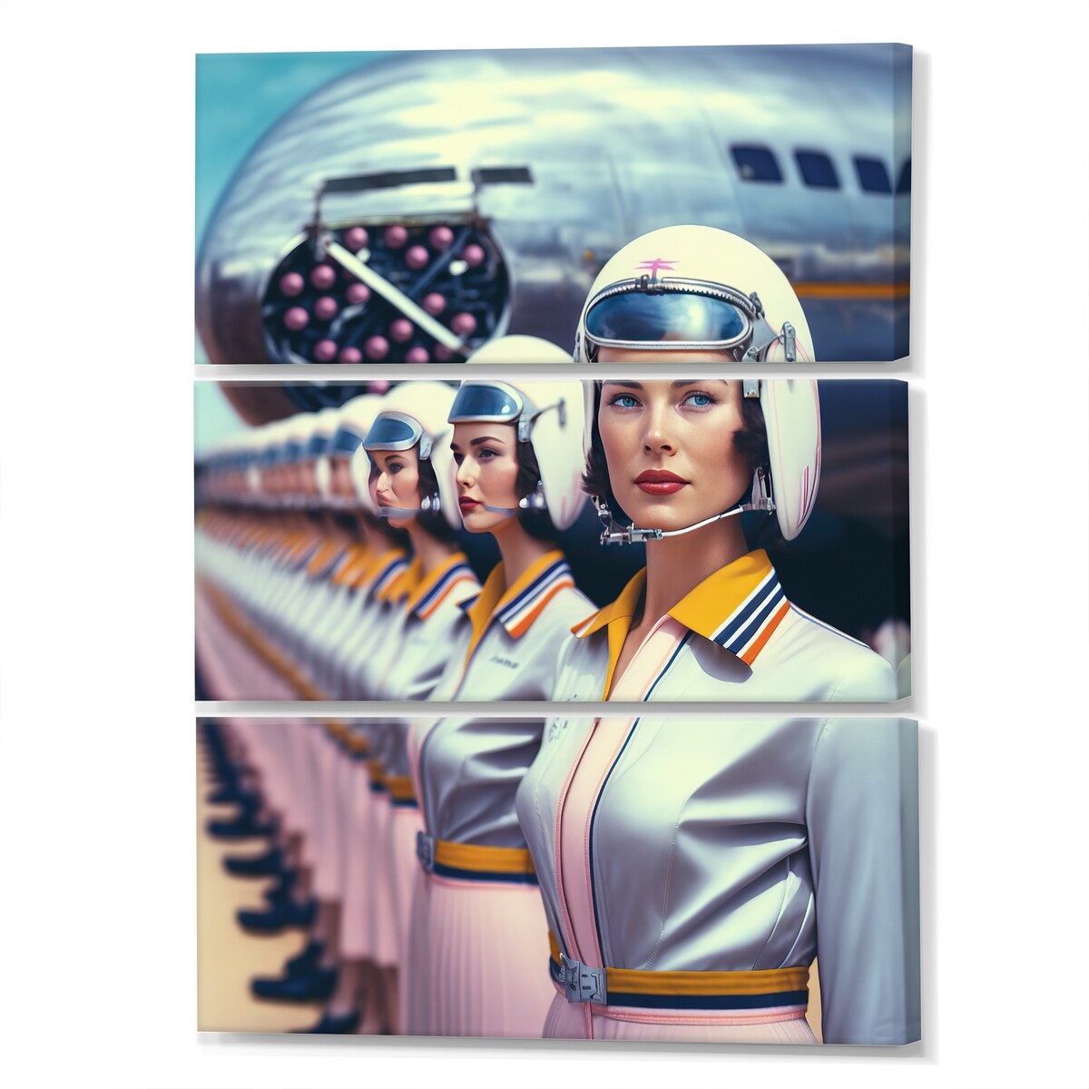 Designart "Futuristic Fashion For Woman I" Fashion Woman Canvas Art Print - 3 Panels