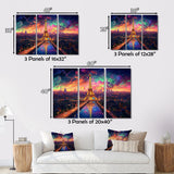 Designart "Futuristic Paris Eiffel Tower Scenery V" Franch Wall Art Prints Set