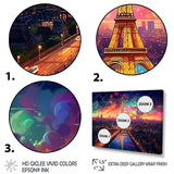 Designart "Futuristic Paris Eiffel Tower Scenery V" Franch Wall Art Prints Set