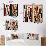 Designart "Garden Of Urban Groove Abstract Geometrics X" Modern Geometric Wall Art Set of 2 Modern Wall Art For Bedroom