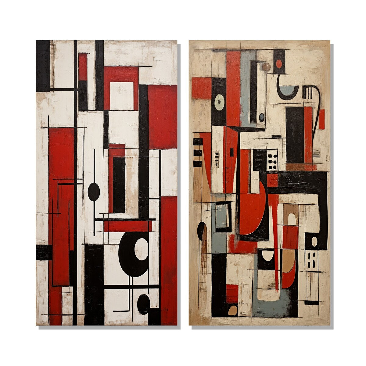 Designart "Garden Of Urban Groove Abstract Geometrics X" Modern Geometric Wall Art Set of 2 Modern Wall Art For Bedroom