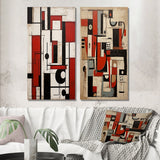 Designart "Garden Of Urban Groove Abstract Geometrics X" Modern Geometric Wall Art Set of 2 Modern Wall Art For Bedroom