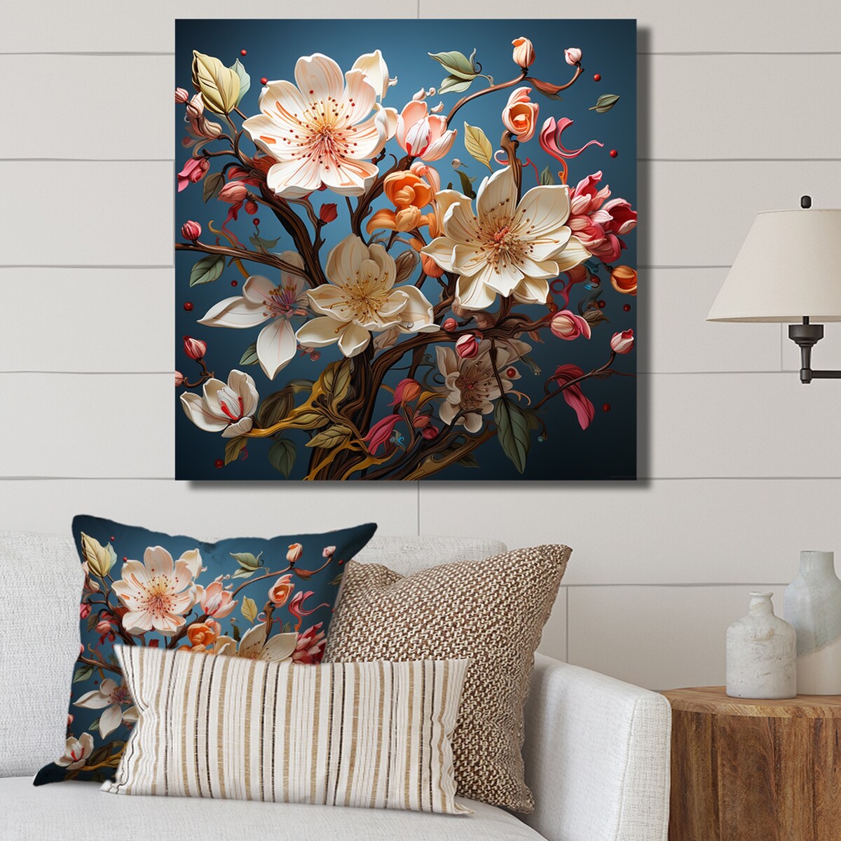 Designart "Gentle Magnolia Song I" Magnolias Wall Art