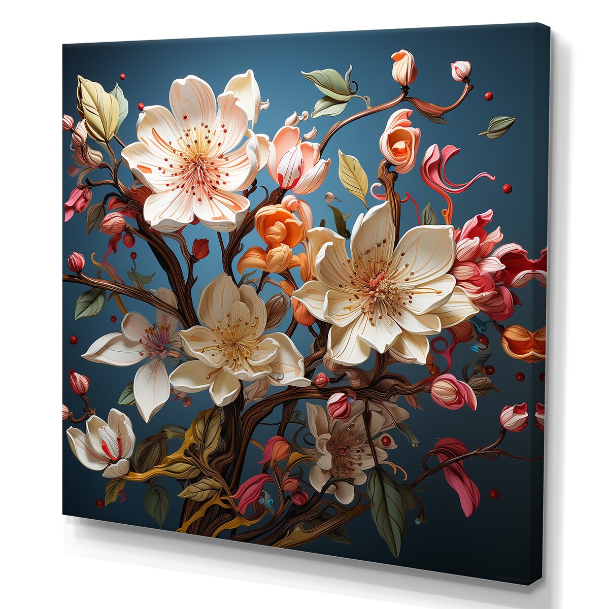 Designart "Gentle Magnolia Song I" Magnolias Wall Art