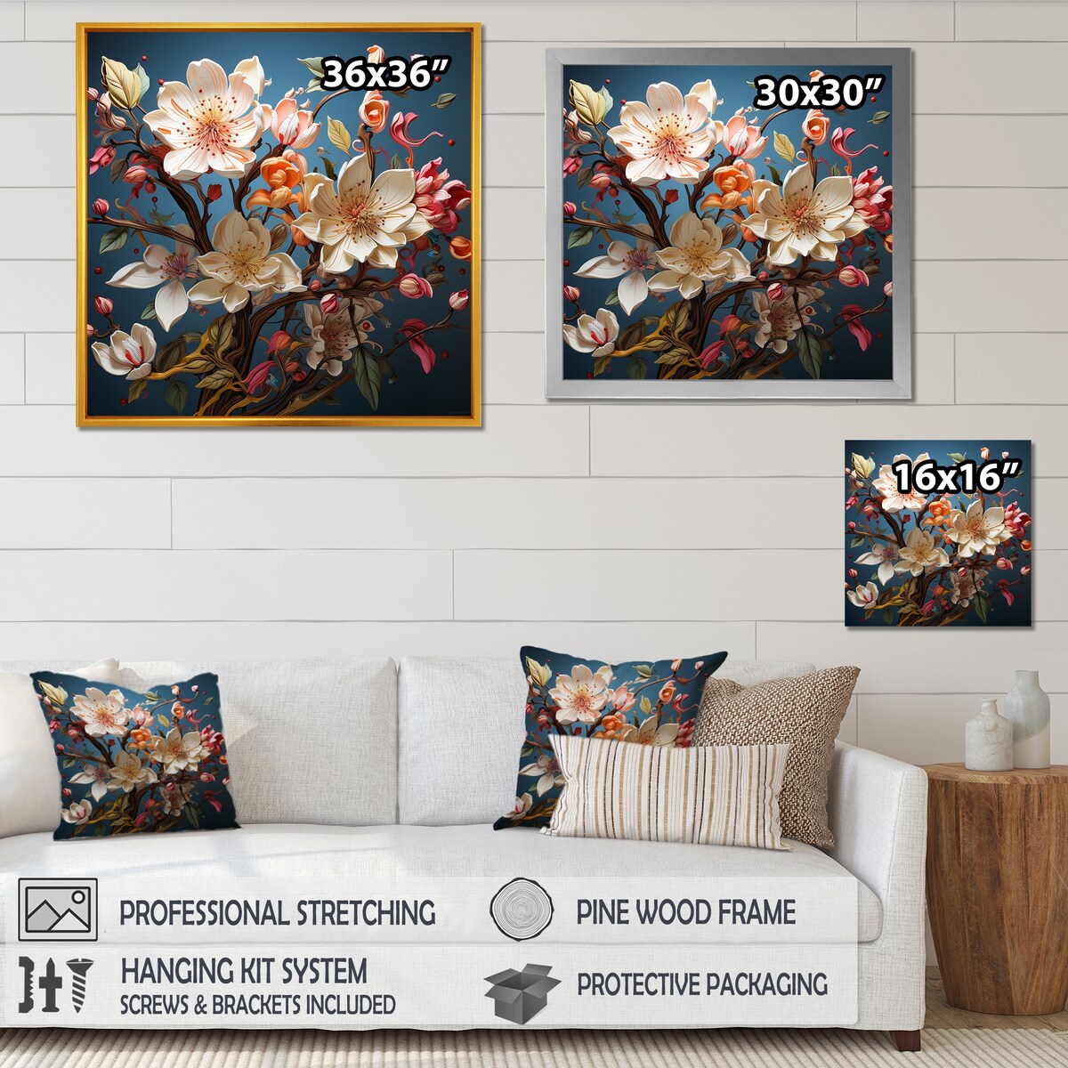 Designart "Gentle Magnolia Song I" Magnolias Wall Art