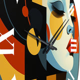 Designart "Geometric Art Deco Portrait Of Gracious Woman" Fashion Woman Oversized Wall Clock