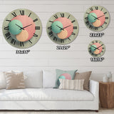 Designart "Geometric Dreaming Retro Minimalism In Pink I" Modern Geometric Oversized Wood Wall Clock