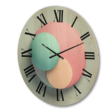 Designart "Geometric Dreaming Retro Minimalism In Pink I" Modern Geometric Oversized Wood Wall Clock