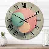 Designart "Geometric Dreaming Retro Minimalism In Pink I" Modern Geometric Oversized Wood Wall Clock