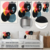 Designart "Geometric Fusion Forms Woman Collage II" Abstract Collages Pink Metal Wall Art - Modern Metal Art Work