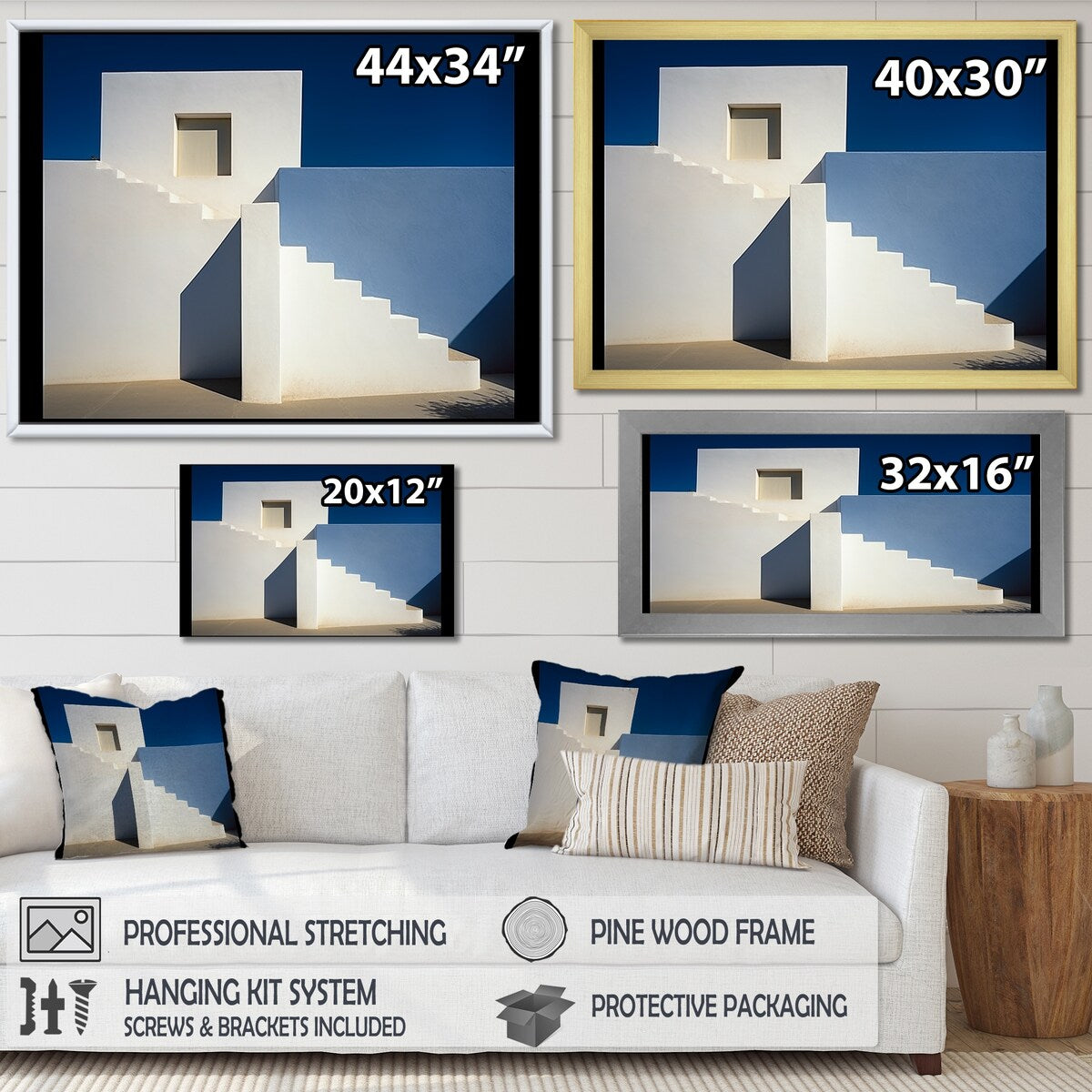Designart "Geometric Soft Color Beach House " Coastal Minimalism Wall Art