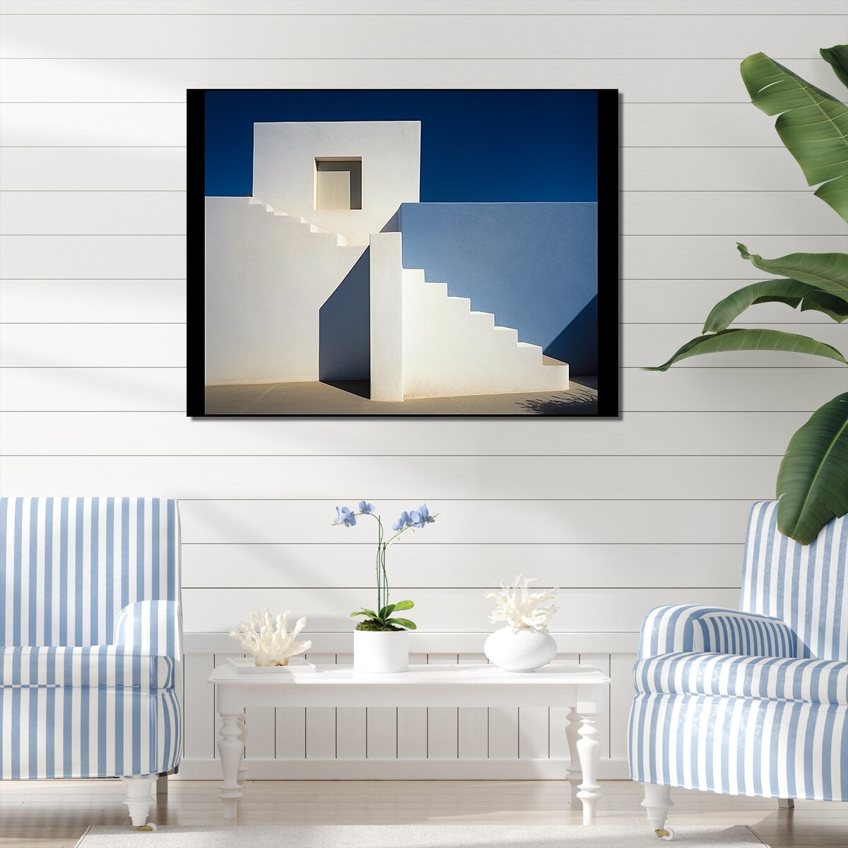 Designart "Geometric Soft Color Beach House " Coastal Minimalism Wall Art