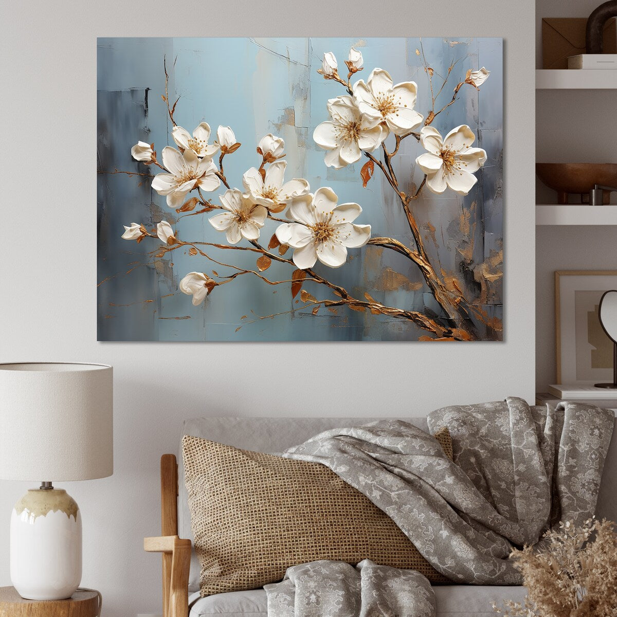 Designart "Gilded Beauty Daffodils Gilded Accents " Daffodils Wall Art