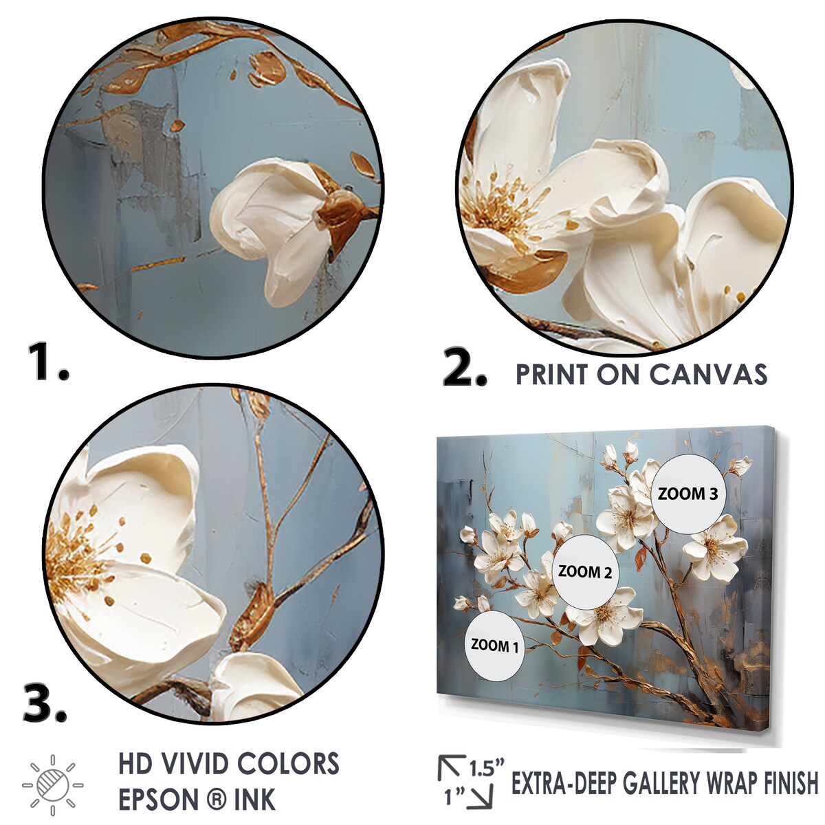 Designart "Gilded Beauty Daffodils Gilded Accents " Daffodils Wall Art