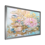 Designart "Gilden Pink Lily Vintage Illustration I" Lily Framed Canvas Art Print
