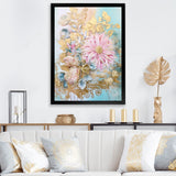 Designart "Gilden Pink Lily Vintage Illustration I" Lily Framed Canvas Art Print