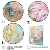 Designart "Gilden Pink Lily Vintage Illustration I" Lily Framed Canvas Art Print