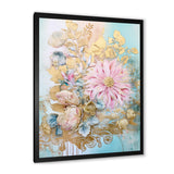 Designart "Gilden Pink Lily Vintage Illustration I" Lily Framed Canvas Art Print