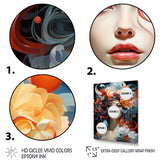 Designart "Glam Surreal Woman Portrait II" Fashion Framed Canvas Prints