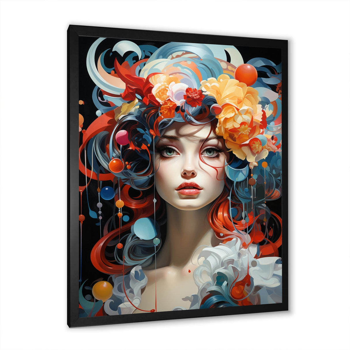 Designart "Glam Surreal Woman Portrait II" Fashion Framed Canvas Prints