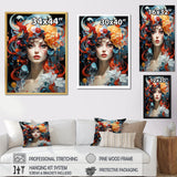 Designart "Glam Surreal Woman Portrait II" Fashion Framed Canvas Prints