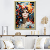 Designart "Glam Surreal Woman Portrait II" Fashion Framed Canvas Prints