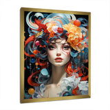 Designart "Glam Surreal Woman Portrait II" Fashion Framed Canvas Prints