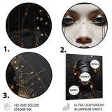 Designart "Gold And Black Elegance African Beauty III" African Woman Metal Wall Art - Gold Wall Décor Modern Metal Art