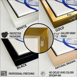 Designart "Gold And Blue Paint Elegance II" Abstract Collages Gold Wall Decor - Modern Living Room Framed Canvas Art