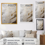 Designart "Gold And Grey Abstracted Line Artistry Iii" Minimalism Line Art Canvas Print