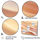 Designart "Gold And Pink Soft Wave Fusion" Abstract Shapes Framed Canvas Wall Art