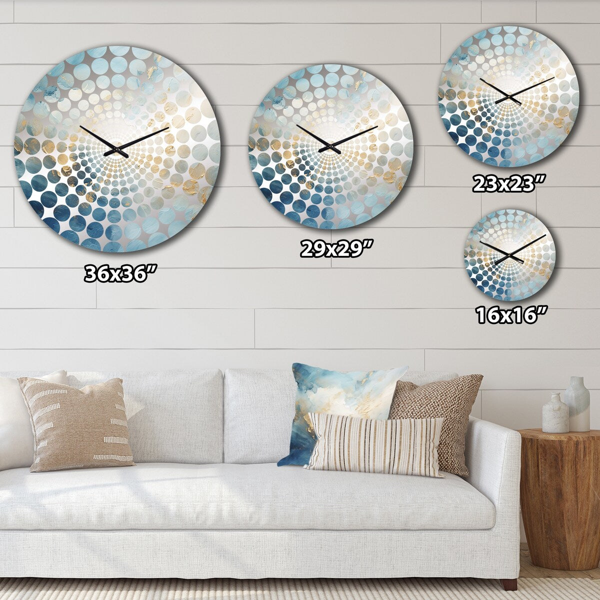 Designart "Gold And White Marble Geode" Gold Abstract Marble Clocks Modern Wall Clocks For Living Room Décor