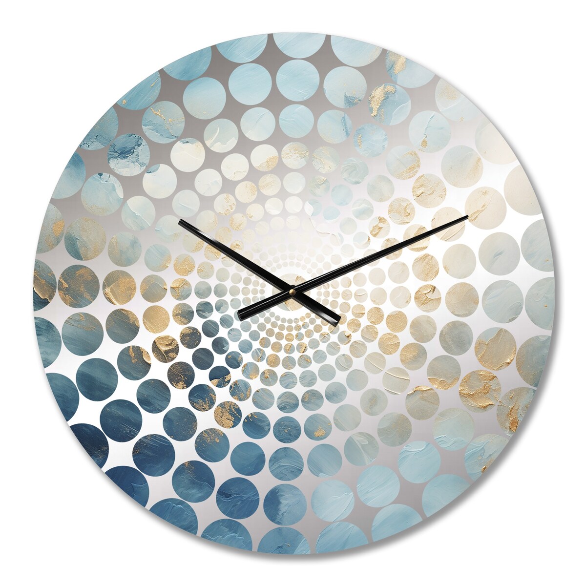 Designart "Gold And White Marble Geode" Gold Abstract Marble Clocks Modern Wall Clocks For Living Room Décor