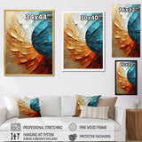 Designart "Gold Blue Desert Mirage Spiral" Abstract Spirals Framed Wall Art Prints
