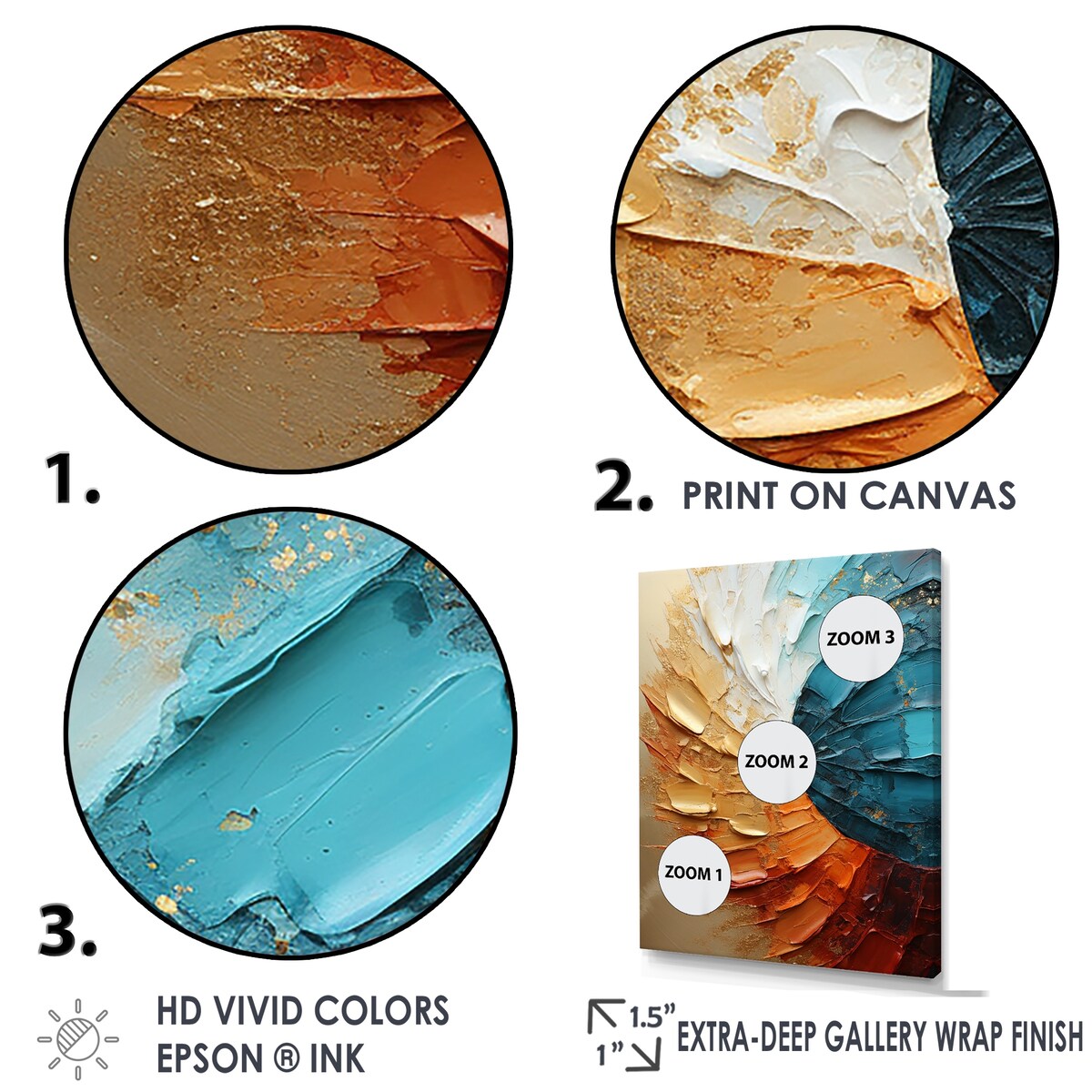 Designart "Gold Blue Desert Mirage Spiral" Abstract Spirals Framed Wall Art Prints