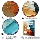 Designart "Gold Blue Desert Mirage Spiral" Abstract Spirals Framed Wall Art Prints