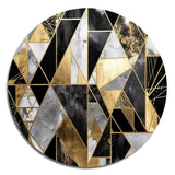 Designart "Gold Geometric Order I" Modern Geometric Metal Round Wall Art