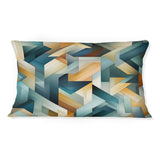 Designart "Gold Mystical Geometry Lines Symmetry" Geometric Printed Throw Pillow