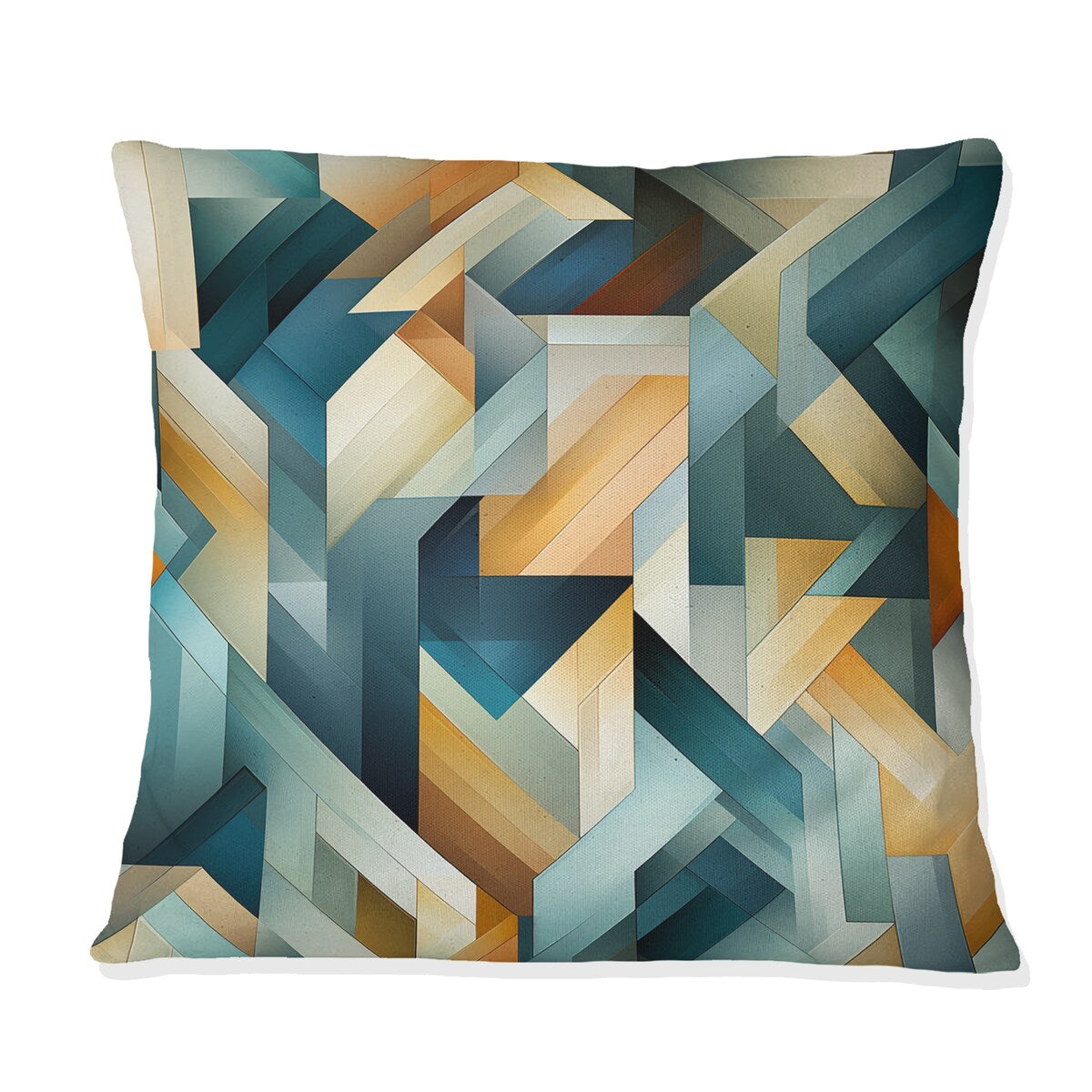 Designart "Gold Mystical Geometry Lines Symmetry" Geometric Printed Throw Pillow