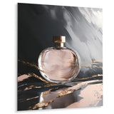 Designart "Gold Perfume Couture I" Fashion Perfume Metal Wall Art