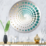 Designart "Gold Teal Oceans Alchemy Spiral I" Abstract Spirals Gold Wall Mirror - Modern Wall Art Mirror For Bathroom