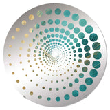 Designart "Gold Teal Oceans Alchemy Spiral I" Abstract Spirals Gold Wall Mirror - Modern Wall Art Mirror For Bathroom