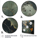 Designart "Golden And Green Terrazzo Marble Elegance II" Abstract Marble Green - Modern Bedroom Framed Canvas Wall Art