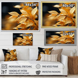 Designart "Golden Foliage Leaves" Leaves Wall Art