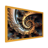 Designart "Golden Fractal Bliss VII" Modern Geometric Framed Art Print