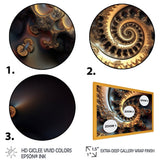 Designart "Golden Fractal Bliss VII" Modern Geometric Framed Art Print